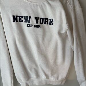 White Graphic Women's Sweater